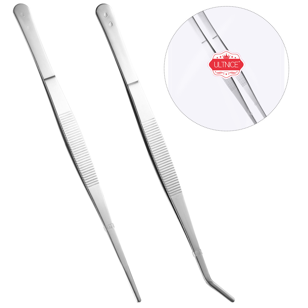 2pcs Stainless Steel Tweezers  - Feeding Tong Stainless 评论和价格