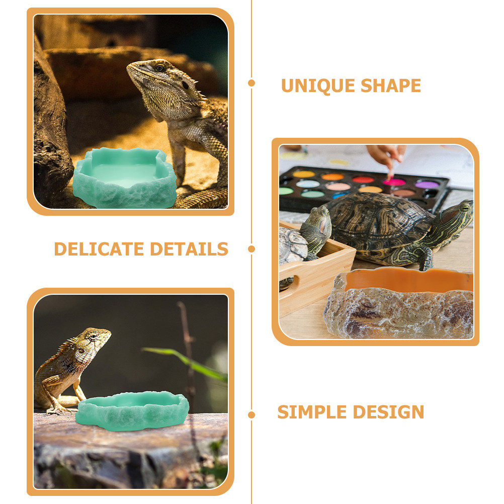 2Pcs Night Glow Reptile Food W - Water Dish Reptile 评论和价格