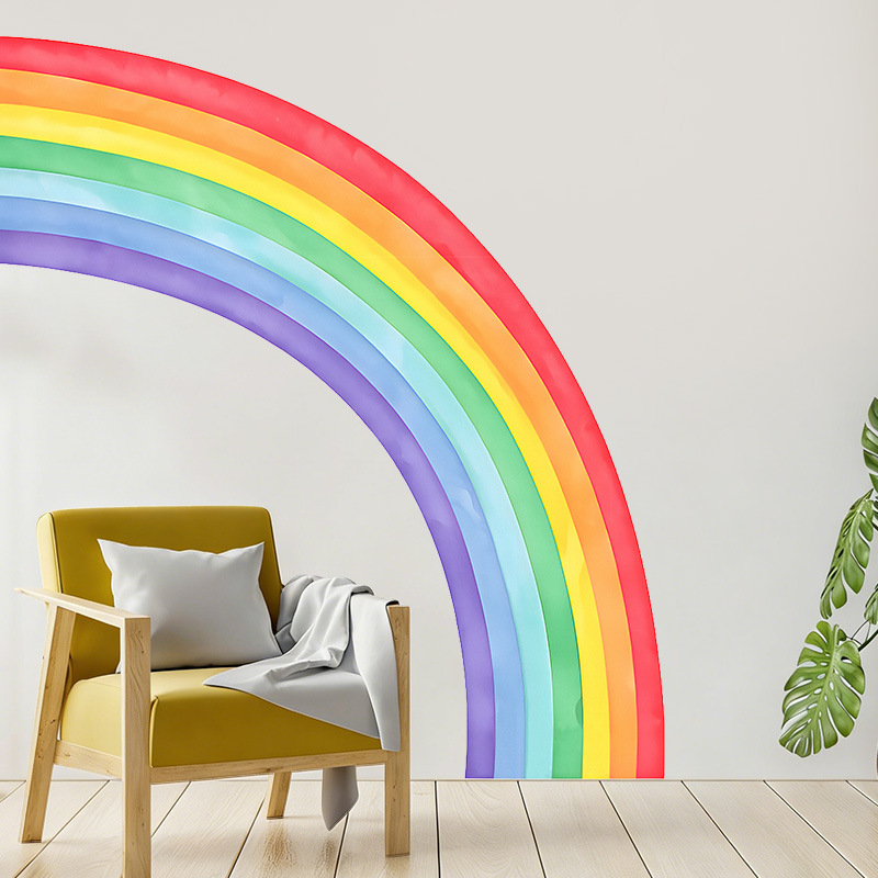 Large Rainbow Wall Stickers Se - Pvc Panel Background 评论和价格